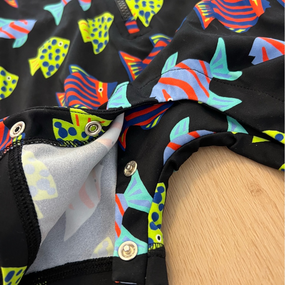Hanna Andersson One Piece Swimsuit Rash Guard Fish 12-18 months - Picture 7 of 9